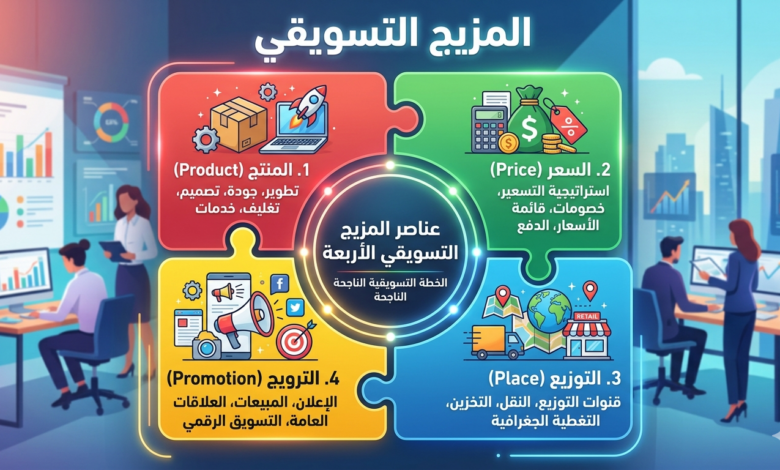 عناصر المزيج التسويقي الأربعة