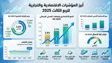 أبرز المؤشرات الاقتصادية والتجارية للربع الثالث 2025